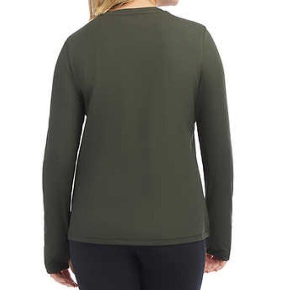 NEW Danskin Ribbed Long Sleeve Top | Grey - Picture 4 of 8